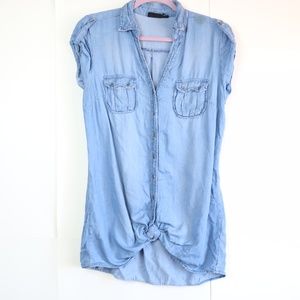 Ana | Knot Bottom Chambray Top